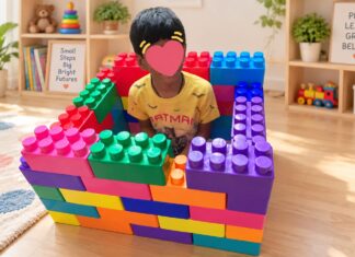 Part 1: What Is Autism? A Simple Guide for Indian Parents Indian child building with colorful blocks during play.